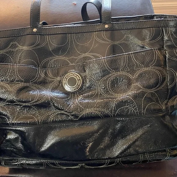 Coach 'Signature C' Patent Leather Tote
