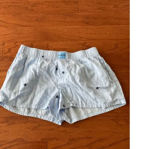 JOYSPUN Women's Light Blue Star Print‎ Pajama Sleep Shorts Size S
