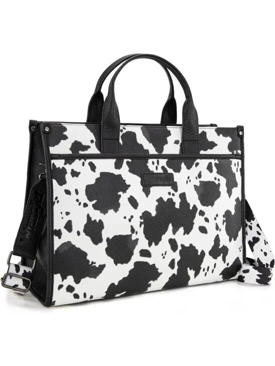 Women's Cow-black Business Briefcase Handbag Adjustable Shoulder Strap Tote Bag