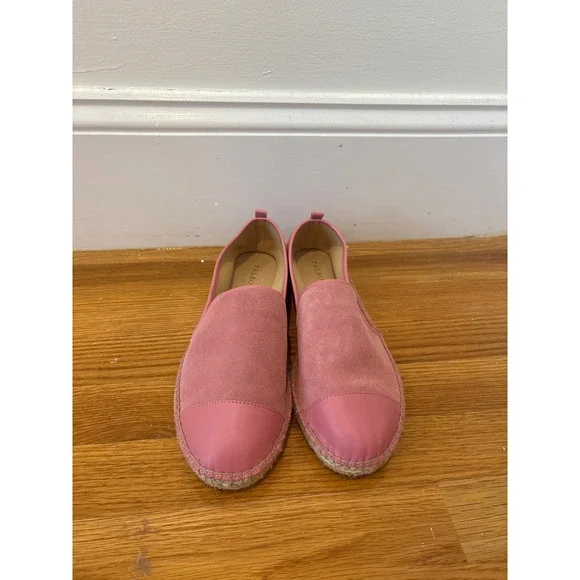 Talbots Pink Suede Leather Cap Toe Espadrille Flats Slip On‎ Shoes Women's 0.5