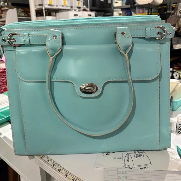 McKlein Winnetka W Series 15” Blue Leather Ladies Briefcase