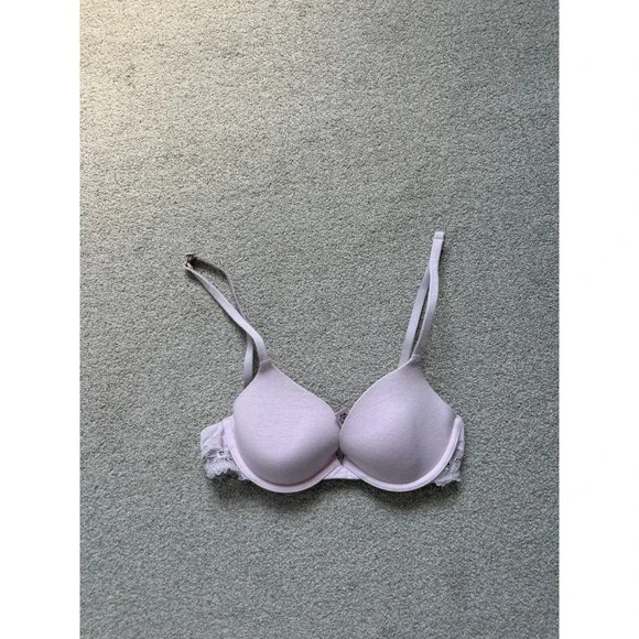 Skims Pink Bra Size 34B Pink Lace Trim