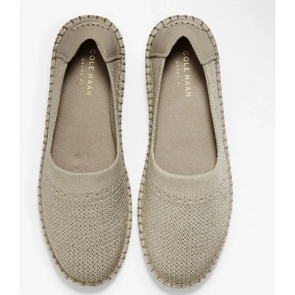 Cole Haan Wmn Size 10B Cloudfeel Stitchlite Espadrille Shoes Beige Jute Metallic