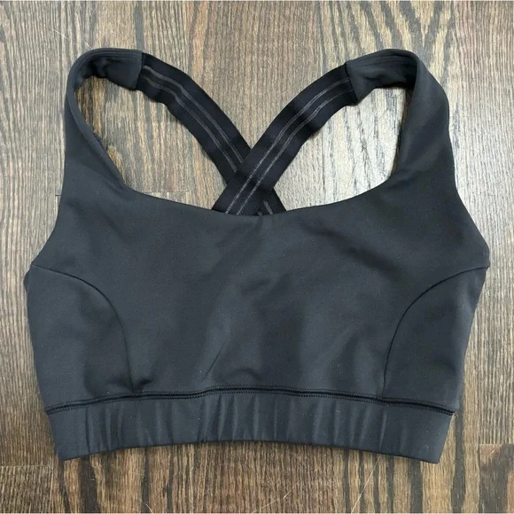 IVL Collective Sheer Stripe Cross Back Sports Bra Black 8