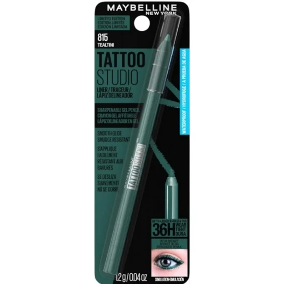 3/$12 MAYBELLINE Tattoo Studio Eyeliner Pencil, 36 Hour 815 Tealtini
