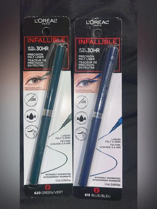 L'Oreal Infallible Precision Felt Liners - Green & Blue Shades
