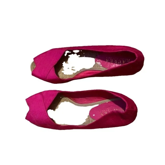 LRL Ralph Lauren Cecilia Sz‎ 7.5 Shantung Silk Espadrille Wedge Peep Toe Sandals