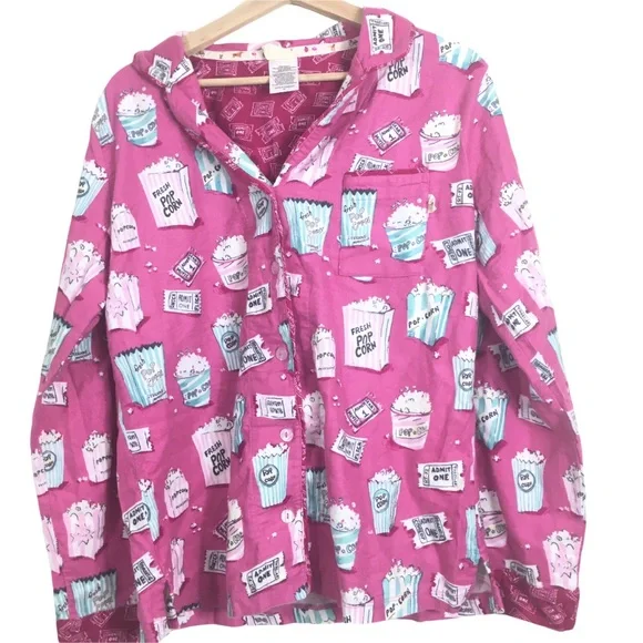 Munki Munki Ladies’ Flannel Women’s Pajama Top Medium