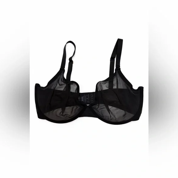 CUUP The Plunge Mesh Bra Black 38G NWOT