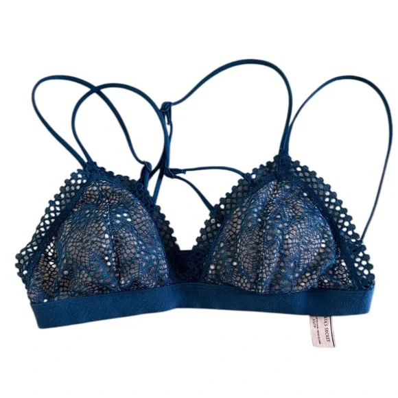 Victorias Secret Bra XS Sexy Strappy Lightly Padded Triangle Lace bralette