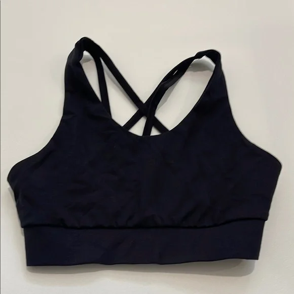 True North Black Criss-Cross Sports Bra with Stretchy Band Organic Cotton