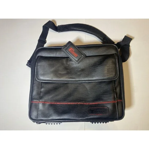 Vintage Targus Laptop Case Bag Black Red Stitch Made in Korea 80s 90s Retro