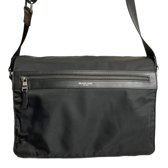 Michael kors black nylon laptop messenger bag unisex