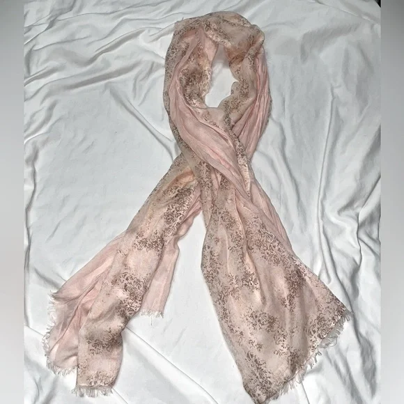 Collection Eighteen Baby Pink Brown Parisian Baroque Scarf