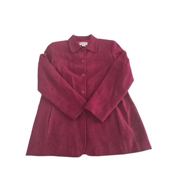 Pendleton Women’s Red Wool Blazer Jacket Size 12 Button Front Lined Vintage‎