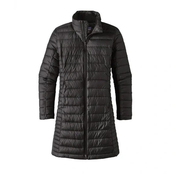 Patagonia Fiona Down Parka Black XS Long Quilted Puffer Coat Women