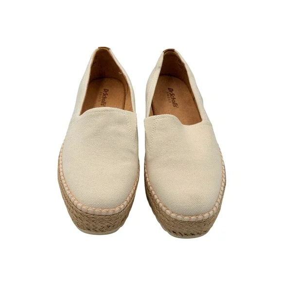 Dr. Scholl's Cream‎ Canvas Espadrille Spring Loafer Slip-on Women's 7.5 M Jute
