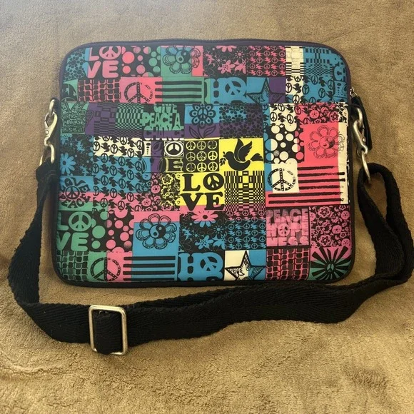 Lucky brand laptop bag, made with Peace and Love 14x11.5