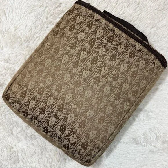 Vintage Anne Klein Bronze Lion Padded Laptop Sleeve Zip Top Handled Case