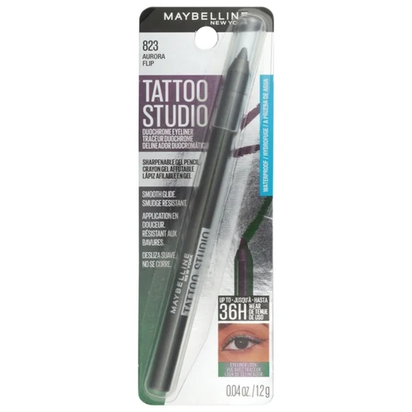 3 x Maybelline Tattoo Sharpenable Gel Pencil Waterproof Eyeliner 823 Aurora Flip