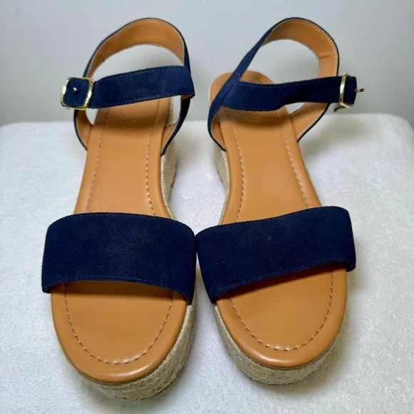 Women's‎ J. Crew Navy Suede Platform Espadrilles Size 8.5