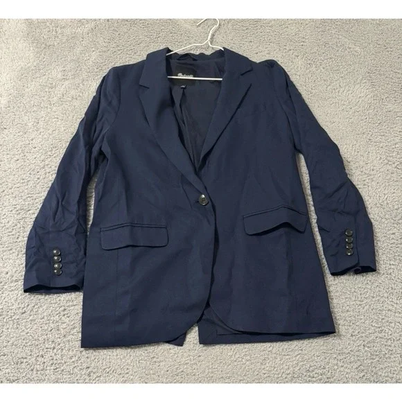 Madewell Womens‎ $218 The Alston Blazer Dark Navy Size Medium