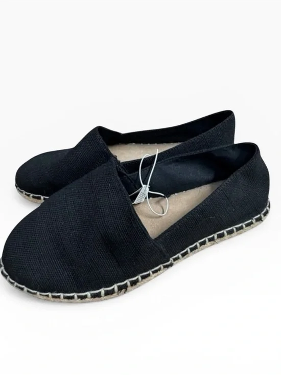 NWT Old Navy Women’s Black Canvas Espadrilles Slip-On Casual Flats Size 7