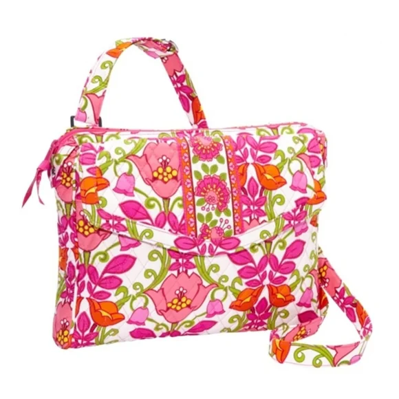 💕 Vera Bradley Laptop Tablet Book Business College Bag Hipster Lilli Bell