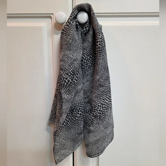 Anthropologie Semi-sheer Silk Snake Pattern Oblong Scarf