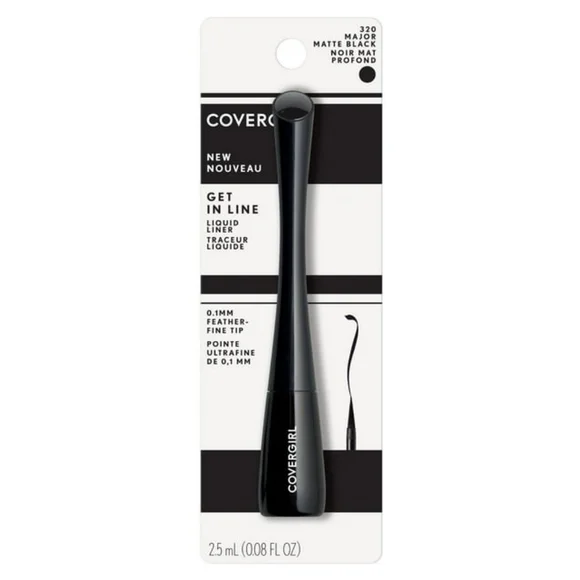 4 x CoverGirl Get in Line Liquid Eyeliner 320 Major Matte Black