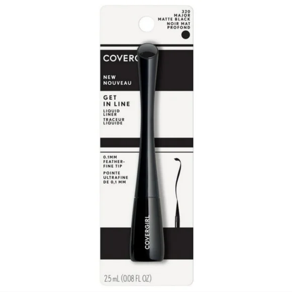 5 x CoverGirl Get in Line Liquid Eyeliner Black Vinyl