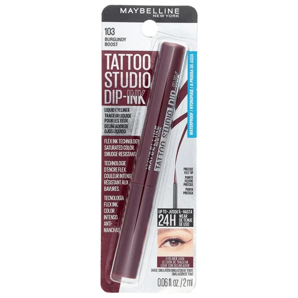 4 x Maybelline Tattoo Studio Dip-Ink Liquid Eyeliner, 103 Burgundy Boost