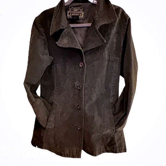 Urban Vibe Authentic Brand 100% Leather Jacket Women’s L Black 100% Vintage Y2K