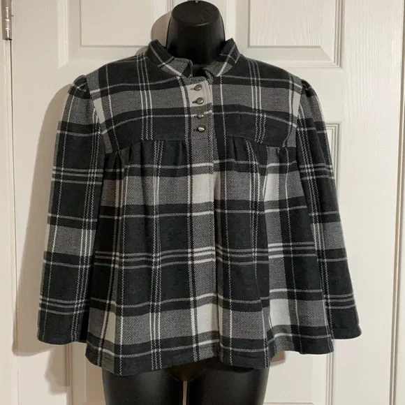 Mixit Black & White Plaid Coat Sz XL