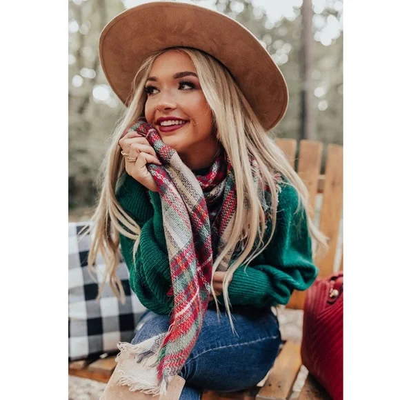 Vici Ava Plaid Blanket Wrap Shawl Scarf