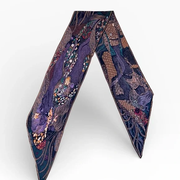 Bottega Veneta long Silk Scarf inspired by Gustav Klimt Designer Accessory