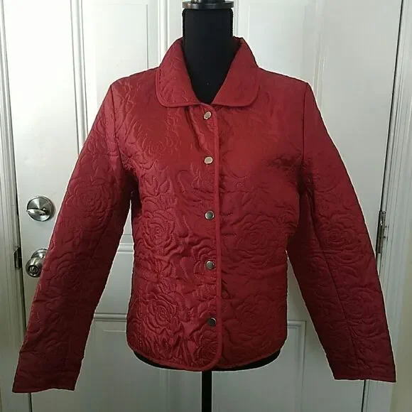 JG Hook red lightweight quilted jacket