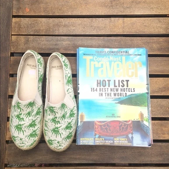 Made in Hell-A green botanical espadrilles, Sz. 9