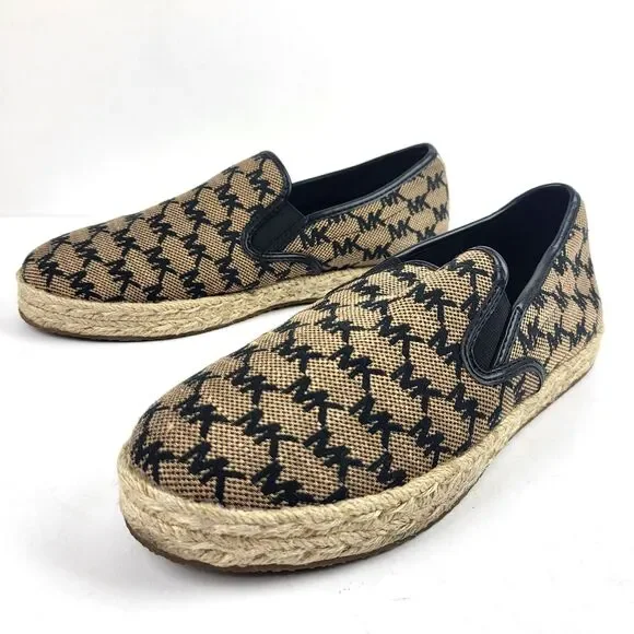 MICHAEL KORS Lenny Logo Jacquard Slip-On Espadrille Size 7M