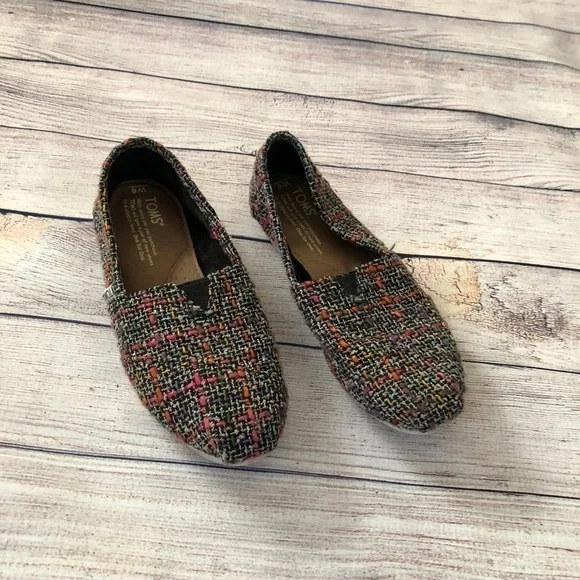 Tom's Classics Women's Tweed Slip-On Shoes Size 6