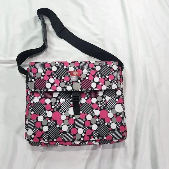 Dickies pink polka dot laptop bag