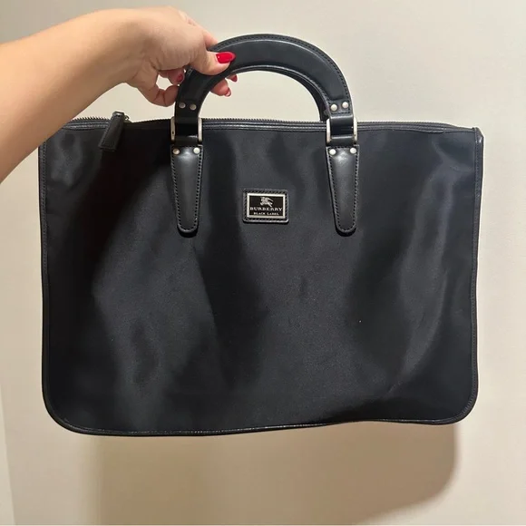 Burberry vintage computer laptop briefcase work business bag black