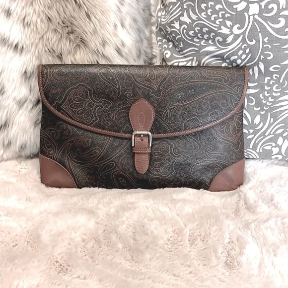 Another History Vintage Paisley Two-Tone Leather Laptop Case