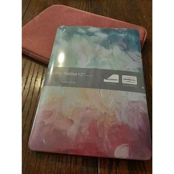 New Wocadi 5-in-1 Pink Multi-Color MacBook Pro Retina 13 Sleeve Protection Kit