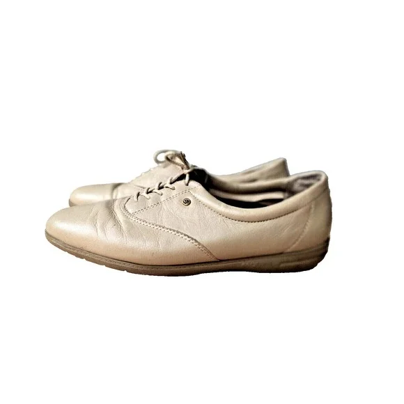 Easy Spirit Women's Anti-gravity Esmotion Leather Beige Lace Up Shoes Size‎ 9B