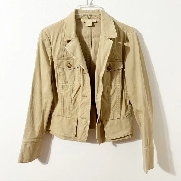 Michael Michael Kors Unlined Blazer Three Button Closure Blazer Notched Lapel