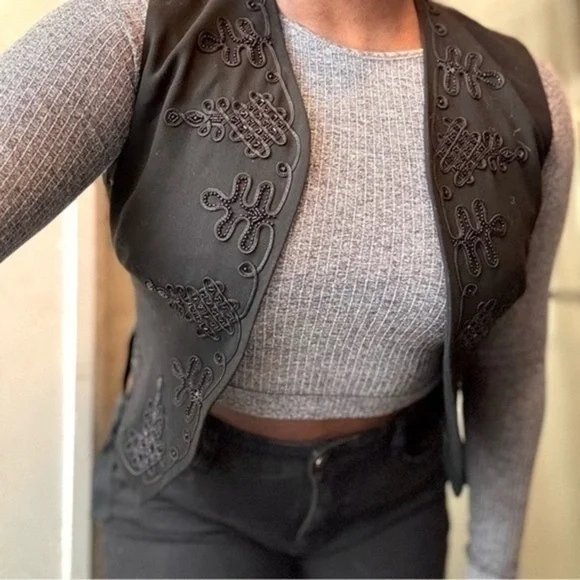 90’s DKNY Embroidered and Beaded Menswear Vest