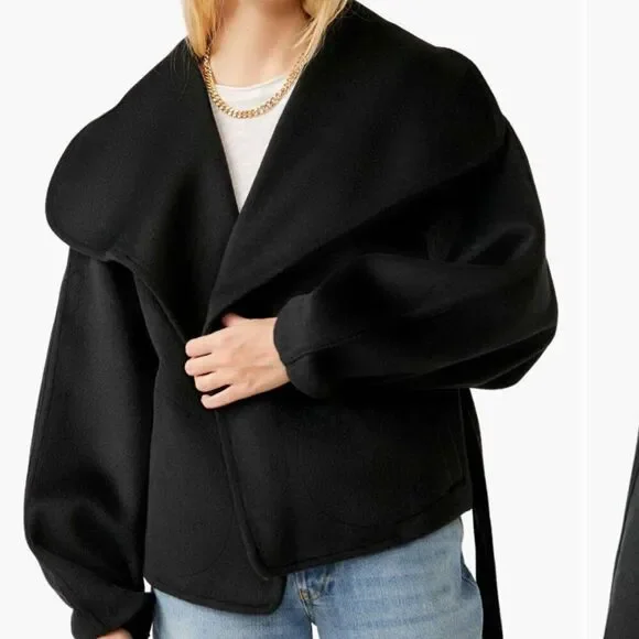 FREE‎ Mina Black Classic Relaxed Coat Jacket Size XL NEW WITH TAG