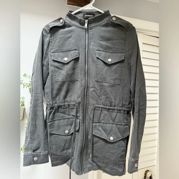Express Dark Gray Military Field Jacket