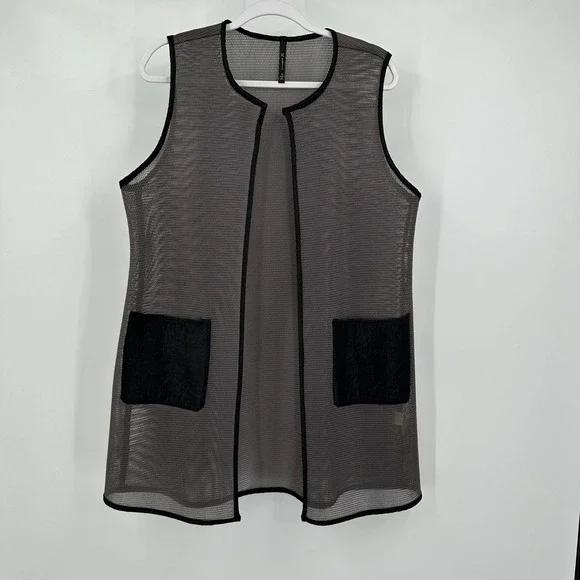 IC by Connie K Womens Sheer Mesh Cyberpunk Vest Size S Avant Garde Industrial